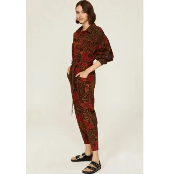 NEW FARM Rio Women Rainforest Black Canvas Jumpsuit Size Small - Picture 10 of 14